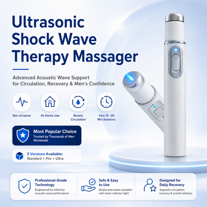 Ultrasonic Shock Wave Therapy Massager——Restore Circulation. Relieve Deep Pain. Rebuild Male Confidence.